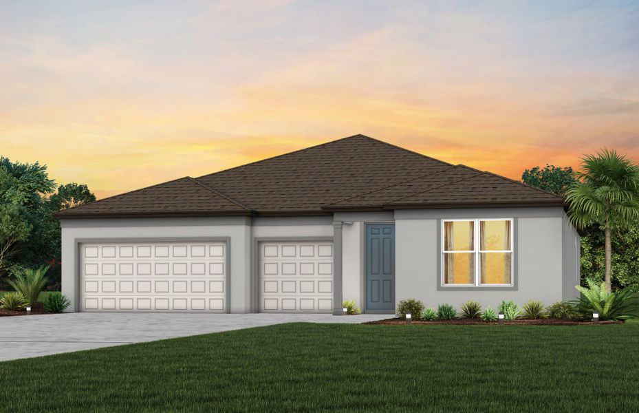 Representative exterior photo of a completed home built from the Mahogany by Pulte Homes in Riverwood, Zephyrhills, FL (Image 20).