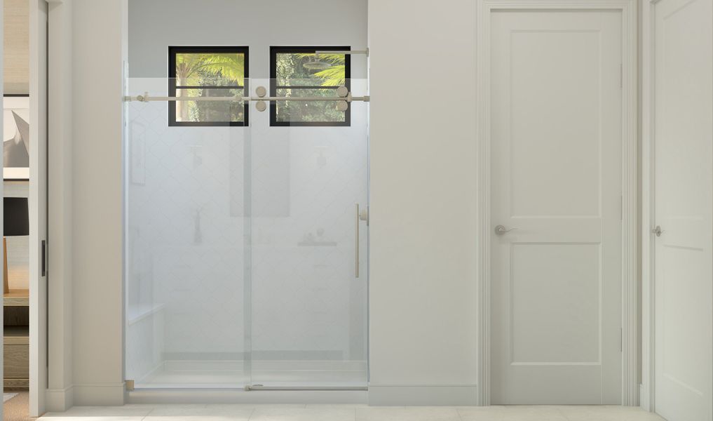 Primary bath shower enclosure