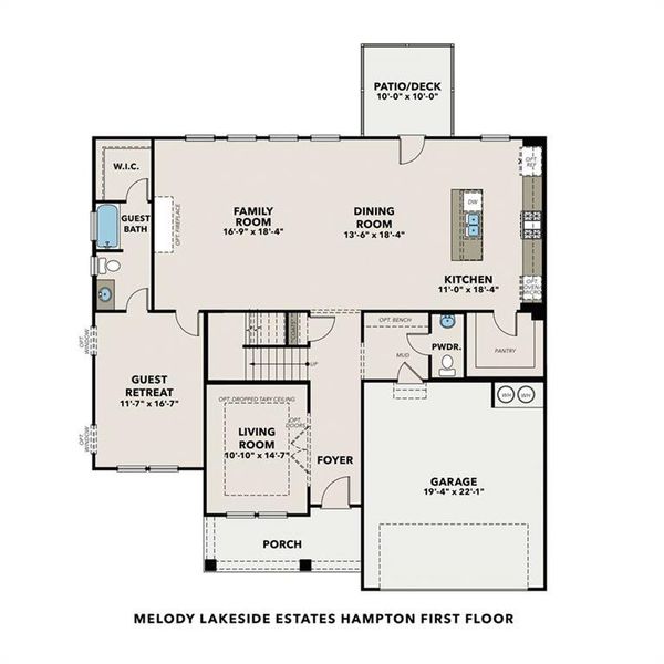 2D floor plan layout of this home in Melody Lakeside Estates, Buford, GA (Image 6).