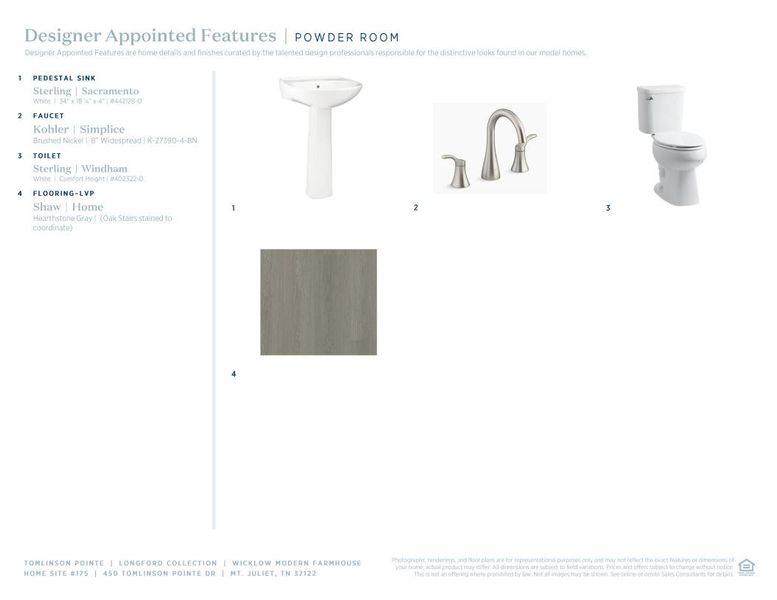 Sample of building materials used in homes in Tomlinson Pointe, Mount Juliet (Image 9).