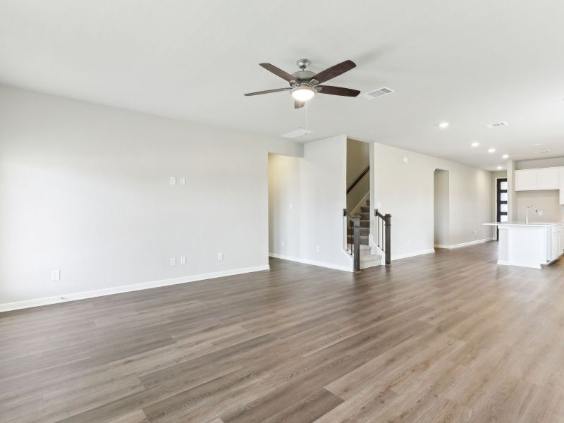 Living room in the Matador floorplan at a Meritage Homes community.
