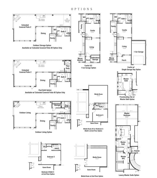 2D floor plan layout for the Emory by Scott Felder Homes in Leander Estates, Leander, TX (Image 7).
