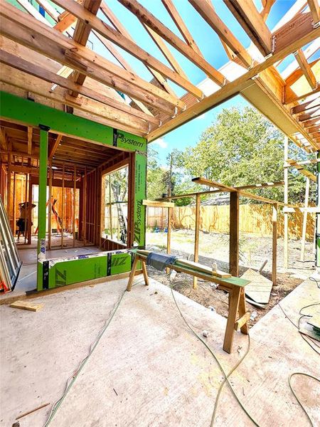 Current construction 10/2/24. View from the family room onto the backyard.  The window to the left of the picture is where the Breakfast area is located.