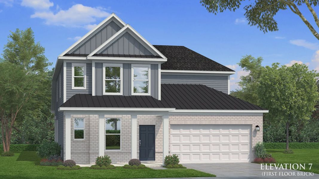 Representative exterior photo of a completed home built from the Ansley by DRB Homes in Weavers Pointe, Zebulon, NC (Image 26).