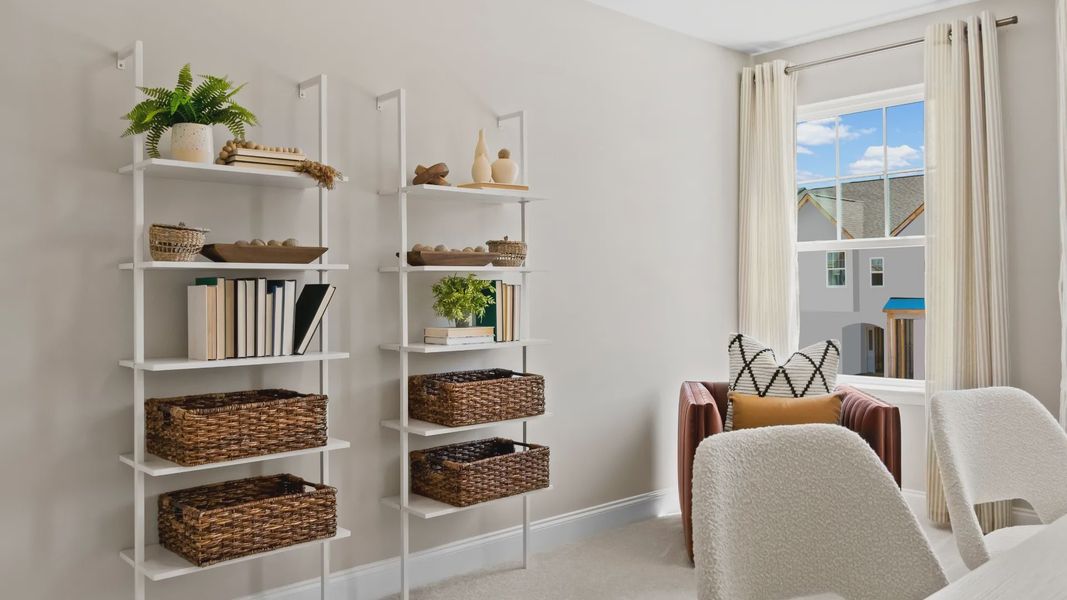 Furnished interior view inside a new home in Kensley Grove, Fuquay Varina (Image 8). Furnished interior view inside a new home in Kensley Grove, Fuquay Varina (Image 8).