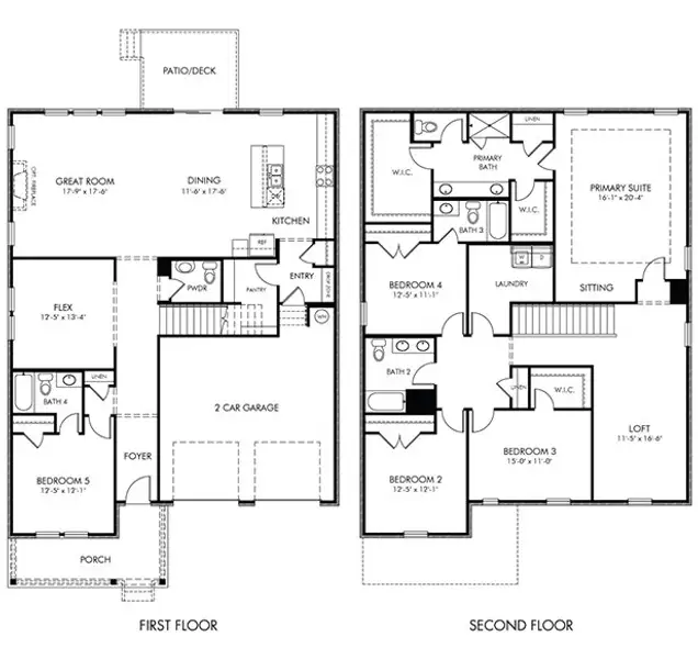 2D floor plan layout for the Turner by Meritage Homes in Benders Cove - Reserve Series, Mount Juliet, TN (Image 3). 2D floor plan layout for the Turner by Meritage Homes in Benders Cove - Reserve Series, Mount Juliet, TN (Image 3).