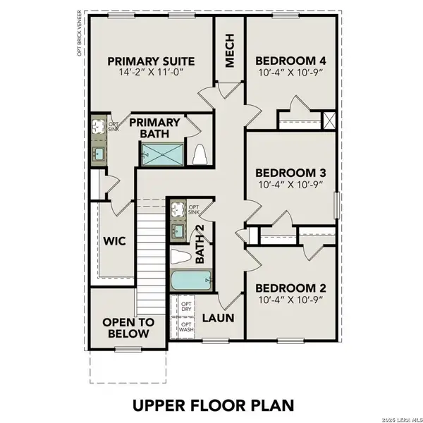 2D floor plan layout of this home in Agave, San Antonio, TX (Image 3).