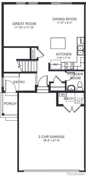 2D floor plan layout of this home in Ellston Park, Colorado Springs, CO (Image 2).