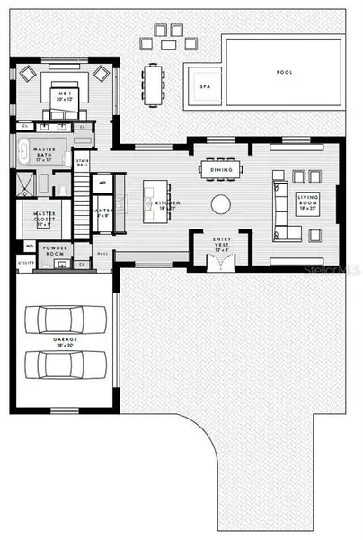 2D floor plan layout of this home in , Clermont, FL (Image 3).