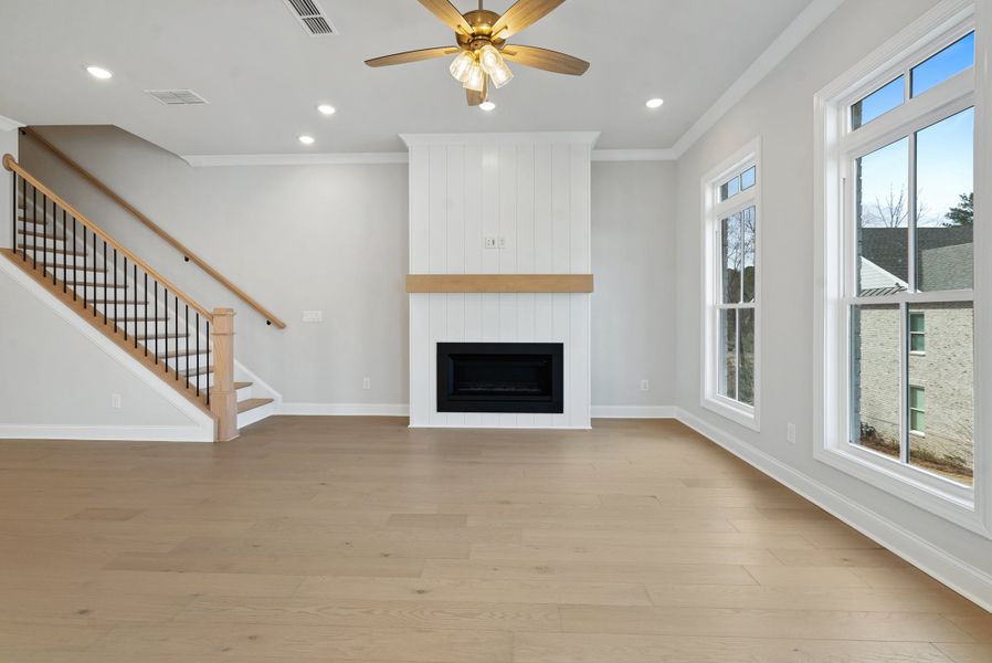 Representative unfurnished interior of a home built from the 
                        
                         by The Providence Group in Ward's Crossing Townhomes, Johns Creek (Image 28).