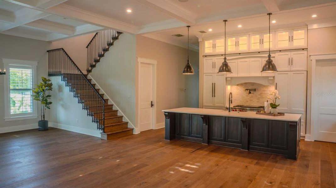 Custom rod iron railing to second floor