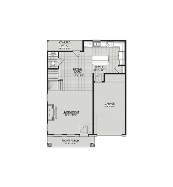 2D floor plan layout for the Bridgeton II H by DSLD Homes in Hickory Cove, Burns, TN (Image 2).