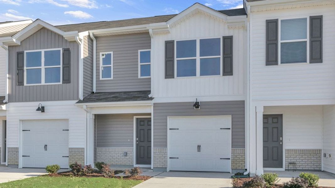 Representative exterior details of a home built from the ALTAMONT by D.R. Horton in The Townes at Honeycutt Oaks, Angier (Image 4).