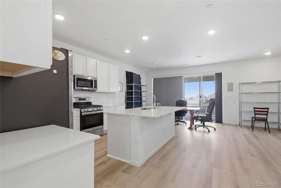 Furnished interior view inside a new home in Crossway at Second Creek, Commerce City (Image 5). Furnished interior view inside a new home in Crossway at Second Creek, Commerce City (Image 5).