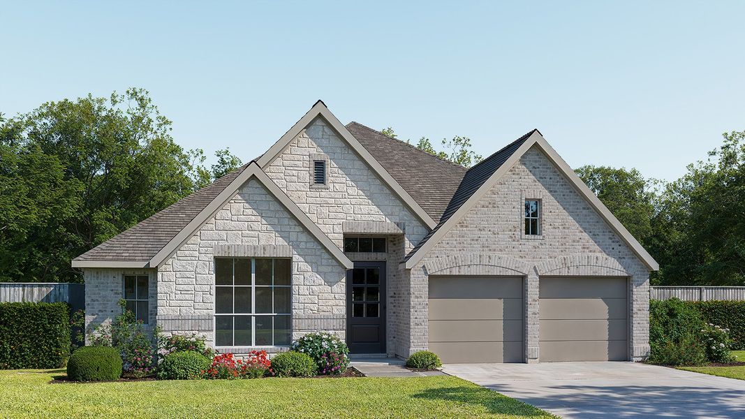 Representative exterior photo of a completed home built from the 2541C by Perry Homes in Colton 55', Todd Mission, TX (Image 2). Representative exterior photo of a completed home built from the 2541C by Perry Homes in Colton 55', Todd Mission, TX (Image 2).