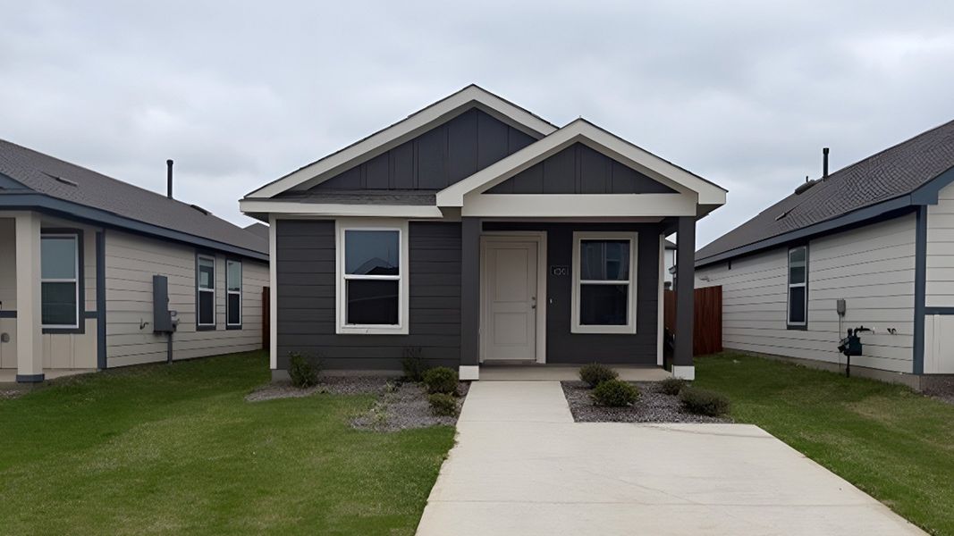 Front exterior of a new home in Cartwright Mays, Crandall, TX, highlighting curb appeal (Image 1). Front exterior of a new home in Cartwright Mays, Crandall, TX, highlighting curb appeal (Image 1).
