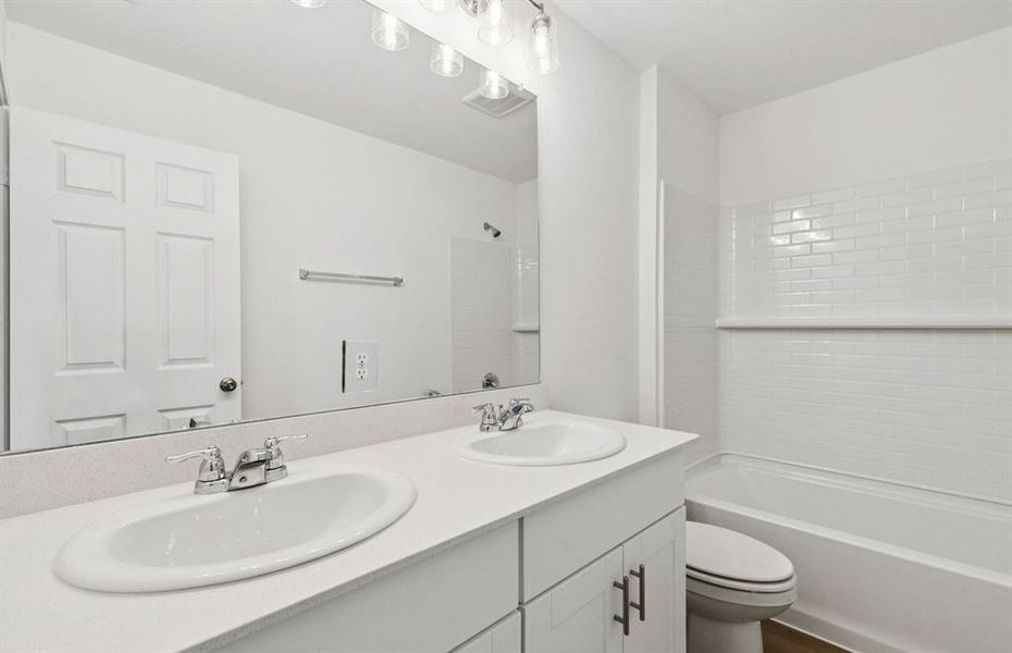 Secondary bath with double vanity