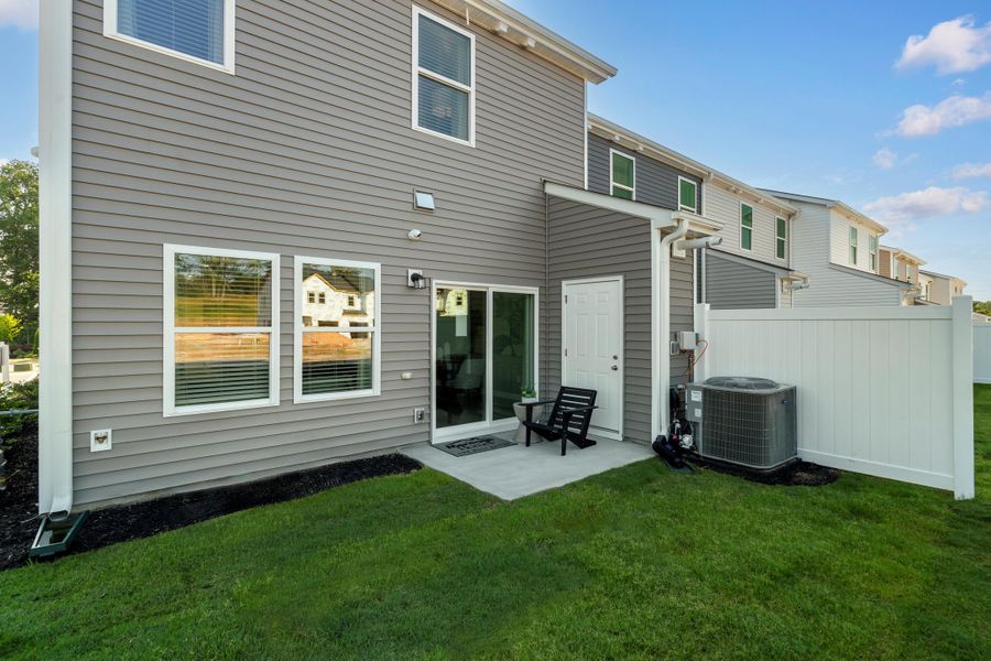 Exterior details and patio area of a home in Valentine Townes, Greer (Image 23).