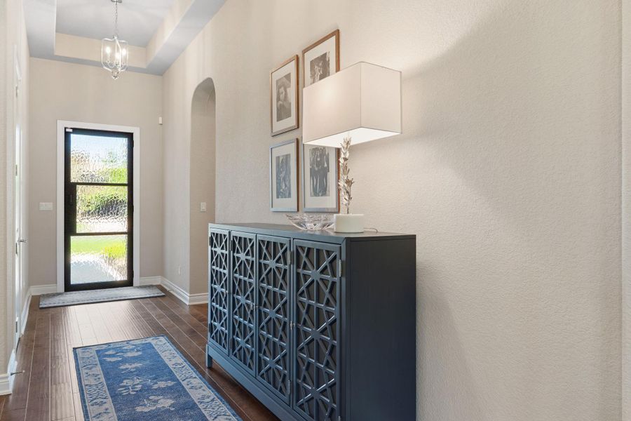 The welcoming foyer creates a bright and polished first impression from the moment you step inside. The welcoming foyer creates a bright and polished first impression from the moment you step inside.
