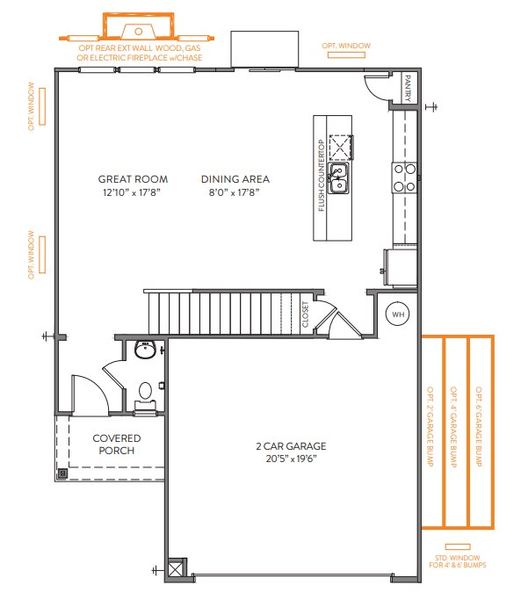 2D floor plan layout for the TA1800 by True Homes in The Glenns II, Wingate, NC (Image 3). 2D floor plan layout for the TA1800 by True Homes in The Glenns II, Wingate, NC (Image 3).