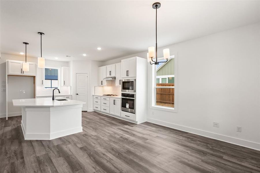 View of kitchen from the dining area
