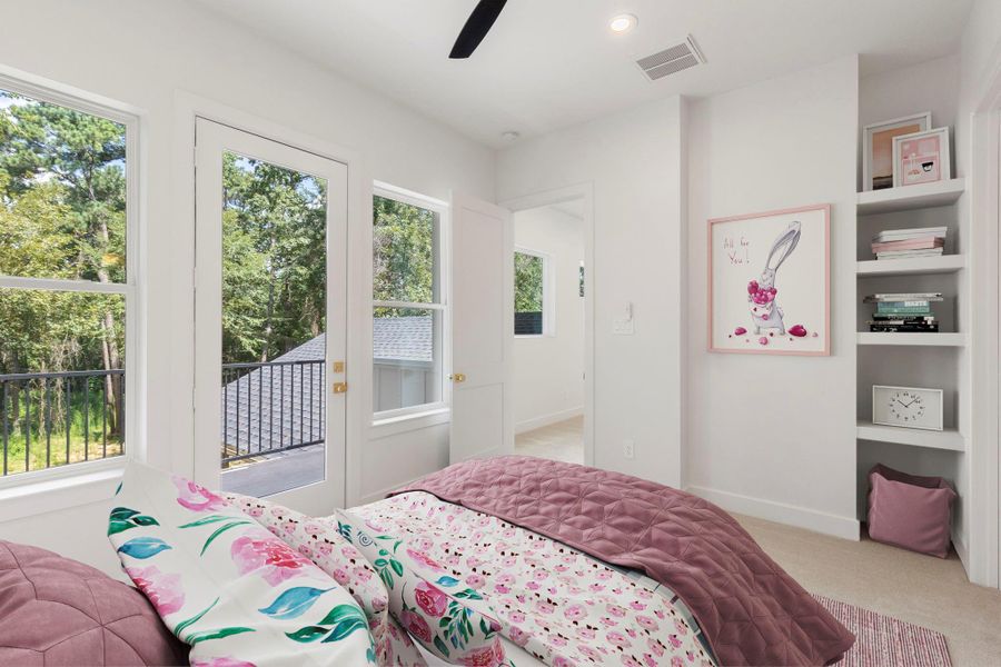 Secondary bedroom upstairs with its own closet, ensuite bath, custom shelving, closet and private balcony! Secondary bedroom upstairs with its own closet, ensuite bath, custom shelving, closet and private balcony!