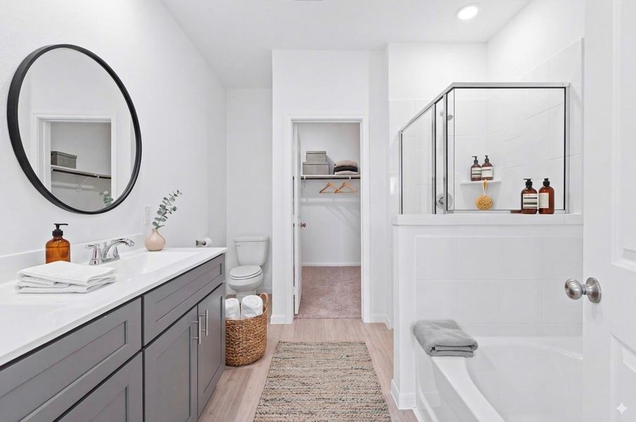 virtual staged primary bathroom