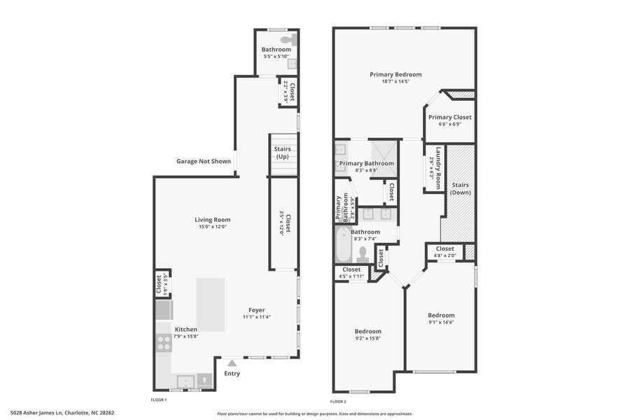 2D floor plan layout for the Rochester by DRB Homes in Odell Park, Charlotte, NC (Image 5).