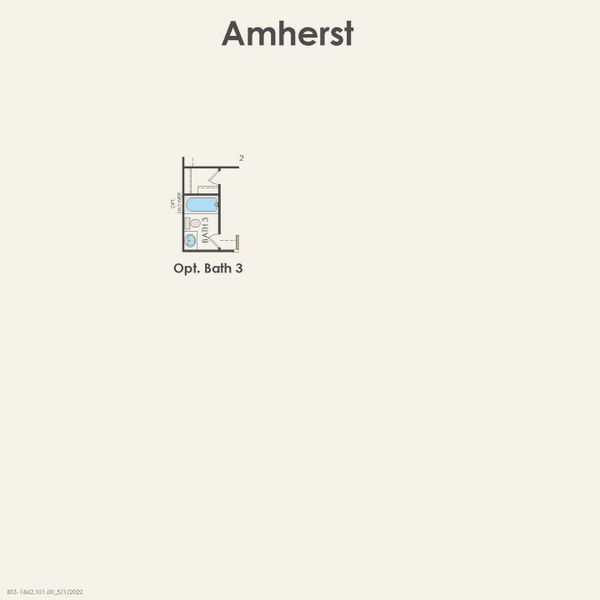2D floor plan layout for the Amherst by Pulte Homes in Whitewing Trails, Princeton, TX (Image 22).