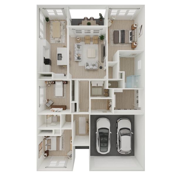2D floor plan layout for the Ashville by K. Hovnanian® Homes in Heritage Ranch, Sherman, TX (Image 4).