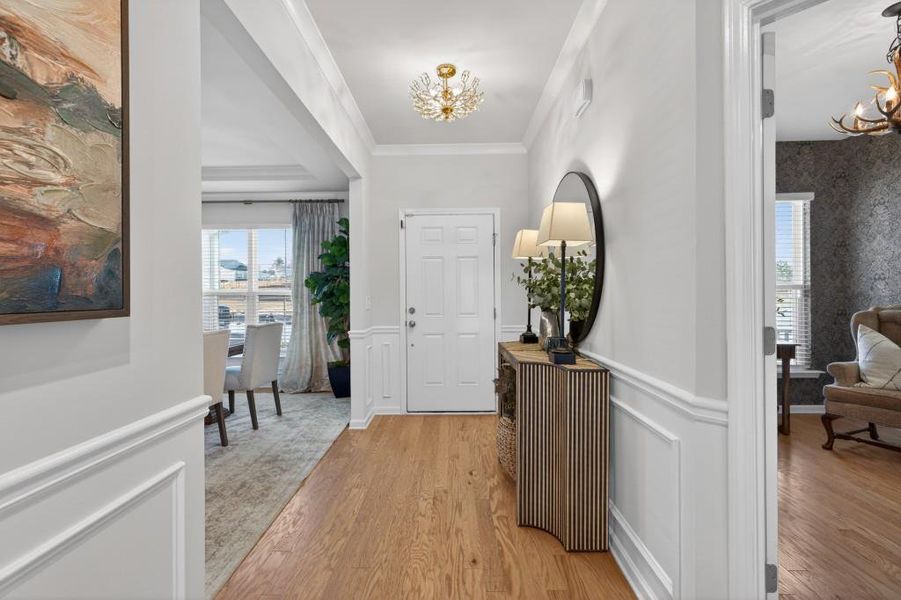 Furnished interior view inside a new home in Reunion, Flowery Branch (Image 56).