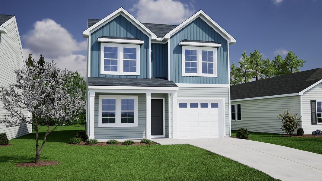 Representative exterior photo of a completed home built from the Atkinson - Genesis Value Collection by Mungo Homes in Evergreen, Spartanburg, SC (Image 10).
