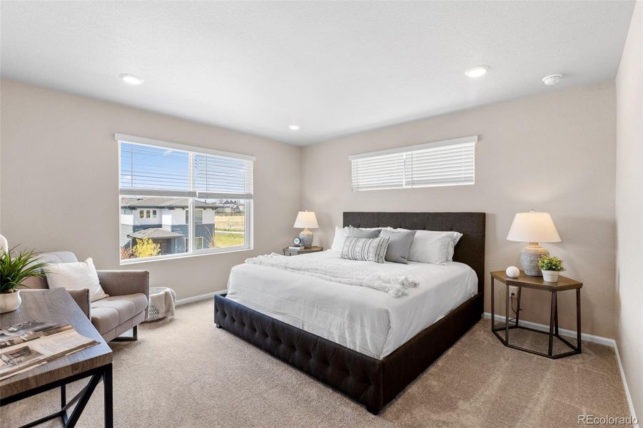 Furnished interior view inside a new home in Woodrose at Painted Prairie, Aurora (Image 29). Furnished interior view inside a new home in Woodrose at Painted Prairie, Aurora (Image 29).