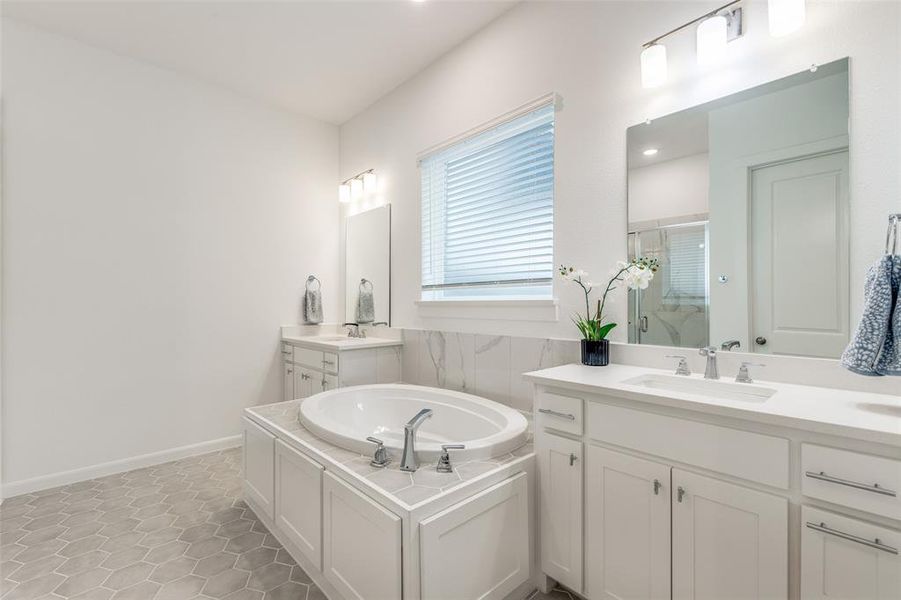 Furnished interior view inside a new home in Painted Tree - South, McKinney (Image 19).