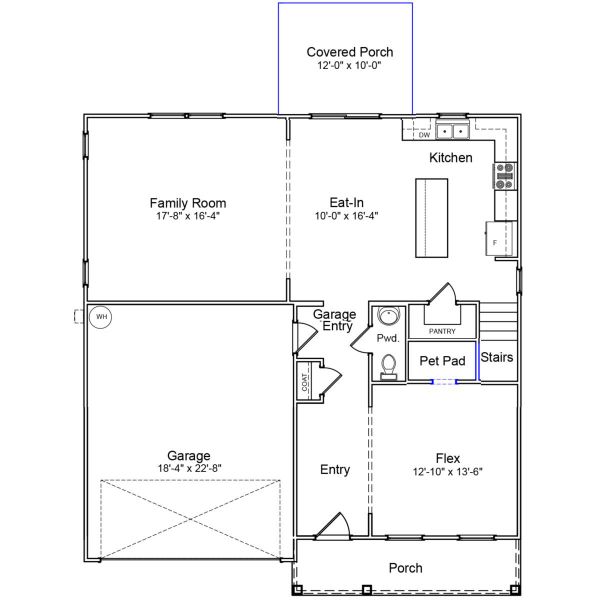 2D floor plan layout of this home in Hanes Lake, Winston-Salem, NC (Image 3).