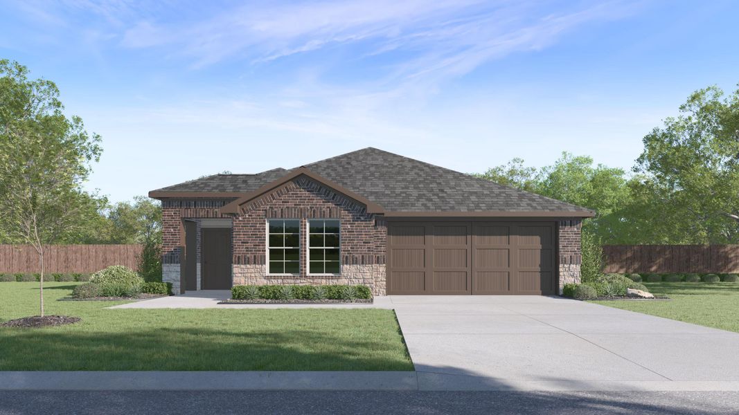 Representative exterior photo of a completed home built from the The Camden by D.R. Horton in Everest Heights, Lubbock, TX (Image 13). Representative exterior photo of a completed home built from the The Camden by D.R. Horton in Everest Heights, Lubbock, TX (Image 13).