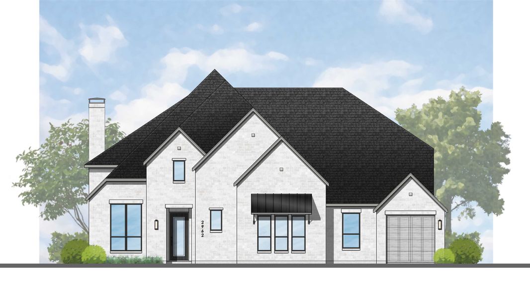 Representative exterior photo of a completed home built from the 617 Plan by Highland Homes in The Grove Frisco: 74ft. lots, Frisco, TX (Image 2).