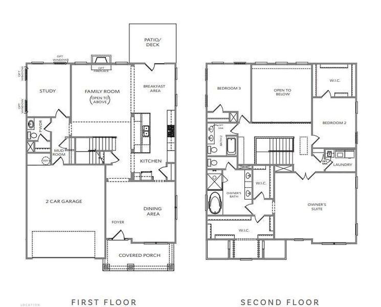 2D floor plan layout of this home in Waterhaven, Cumming, GA (Image 3).