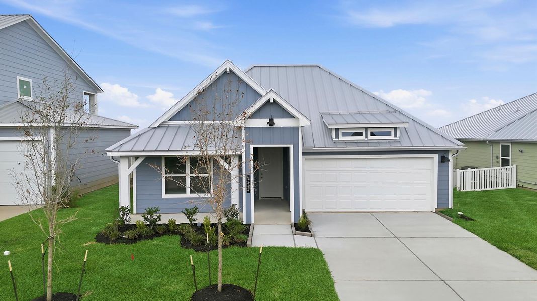 Representative exterior photo of a completed home built from the Justin by D.R. Horton in Grand Cay Harbour, Texas City, TX (Image 2).
