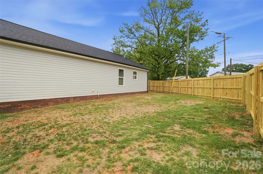 Large side yard Large side yard