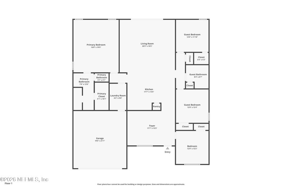 2D floor plan layout of this home in , Jacksonville, FL (Image 4).