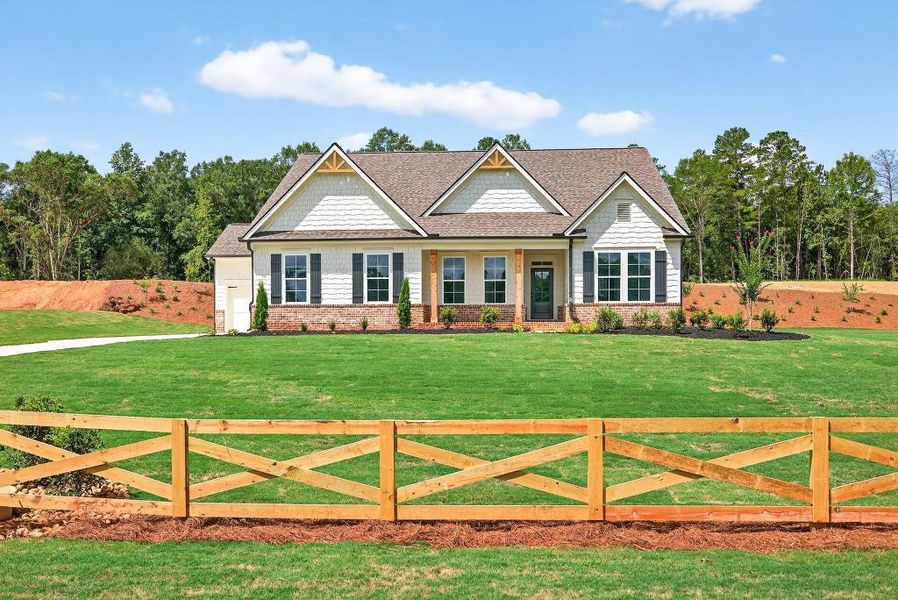 Front exterior of a new home in Pinegate, Covington, GA, highlighting curb appeal (Image 31).
