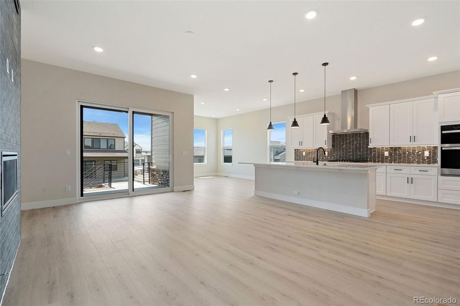 Furnished interior view inside a new home in Kitchel Lake at Serratoga Falls, Timnath (Image 11).