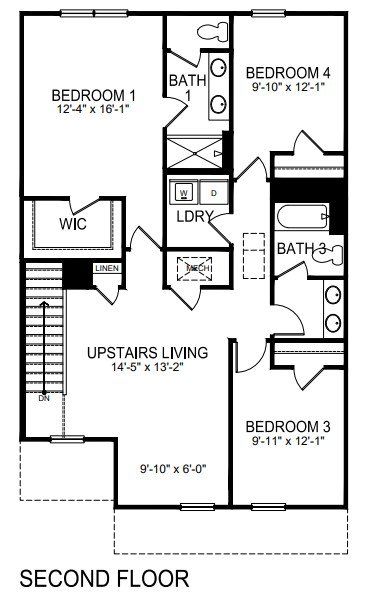 2D floor plan layout for the Walden by D.R. Horton in Wallace Springs, Statesville, NC (Image 4). 2D floor plan layout for the Walden by D.R. Horton in Wallace Springs, Statesville, NC (Image 4).