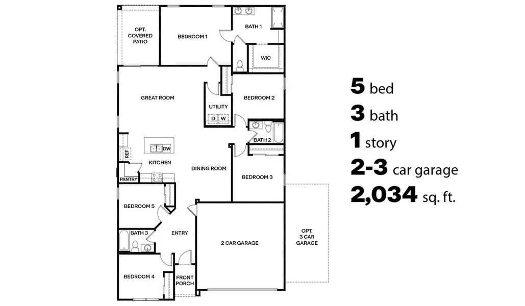 2D floor plan layout of this home in Sycamore Vista, Vail, AZ (Image 4).