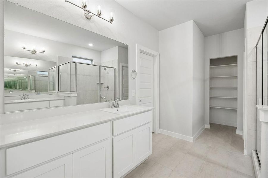 Primary Bathroom in the Winters home plan by Trophy Signature Homes – REPRESENTATIVE PHOTO