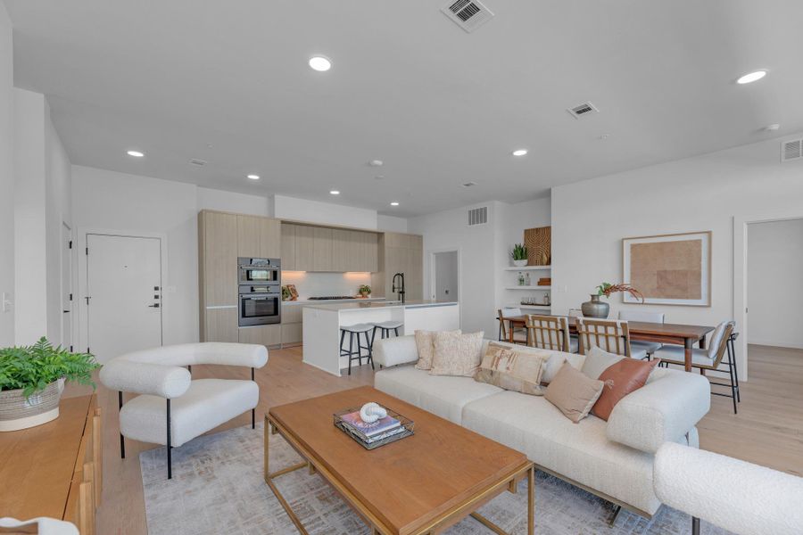 Furnished interior view inside a new home in One Oak, Austin (Image 26).