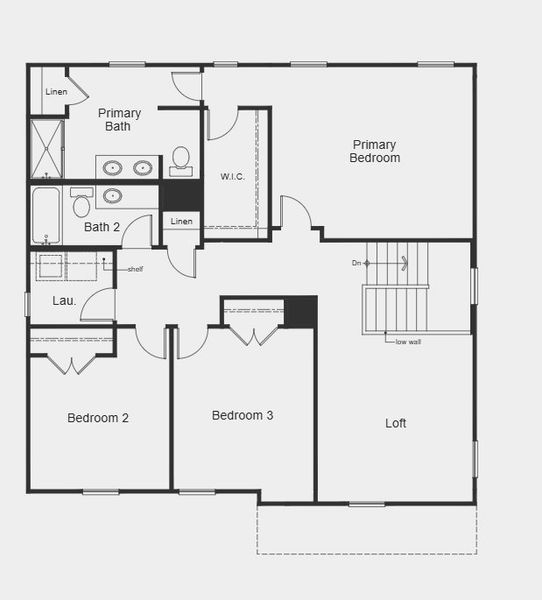2D floor plan layout for the Plan 2177 by KB Home in Freeman Farms, Youngsville, NC (Image 5).
