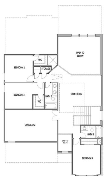 2D floor plan layout of this home in University Heights, Round Rock, TX (Image 4).