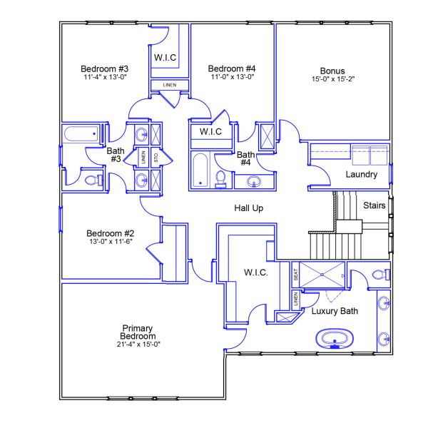 2D floor plan layout of this home in Pebble Branch, Chapin, SC (Image 3).